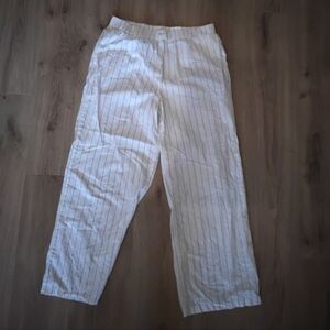 American Eagle Outfitters White Striped Joggers